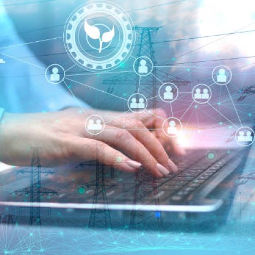 a concept for investing in the energy industry, protected by advanced technologies, complying with environmental standards using artificial intelligence and ESG selection